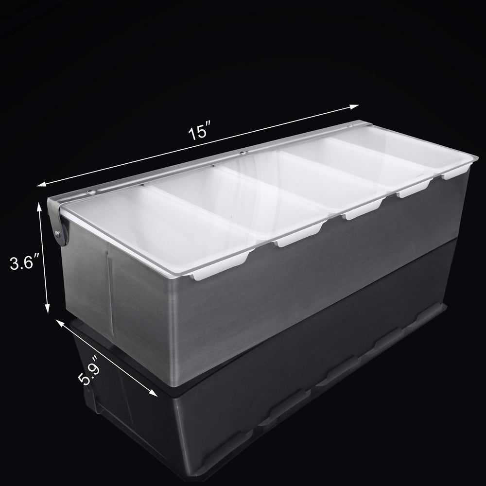 New Star Foodservice couvercle ouvert révélant 5 compartiments visibles