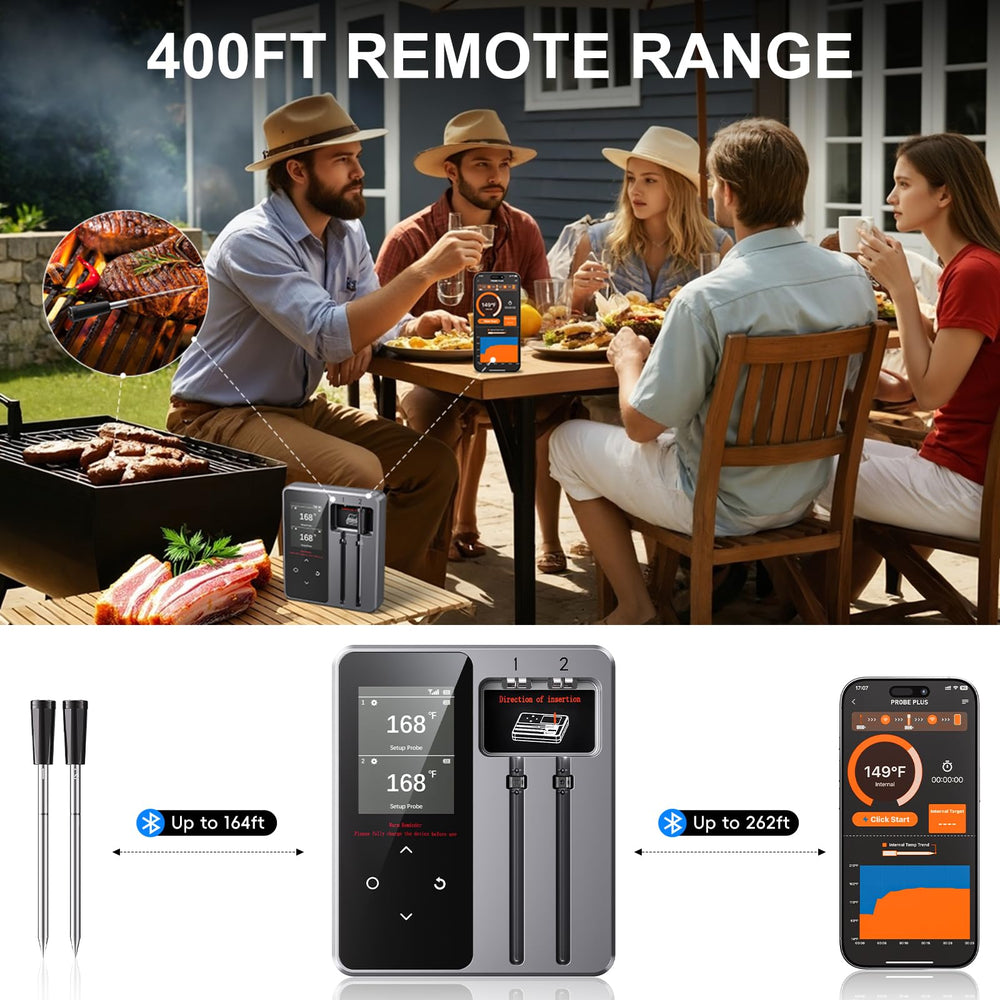 Newise thermomètre utilisé sur un barbecue pour cuisson sans surveillance