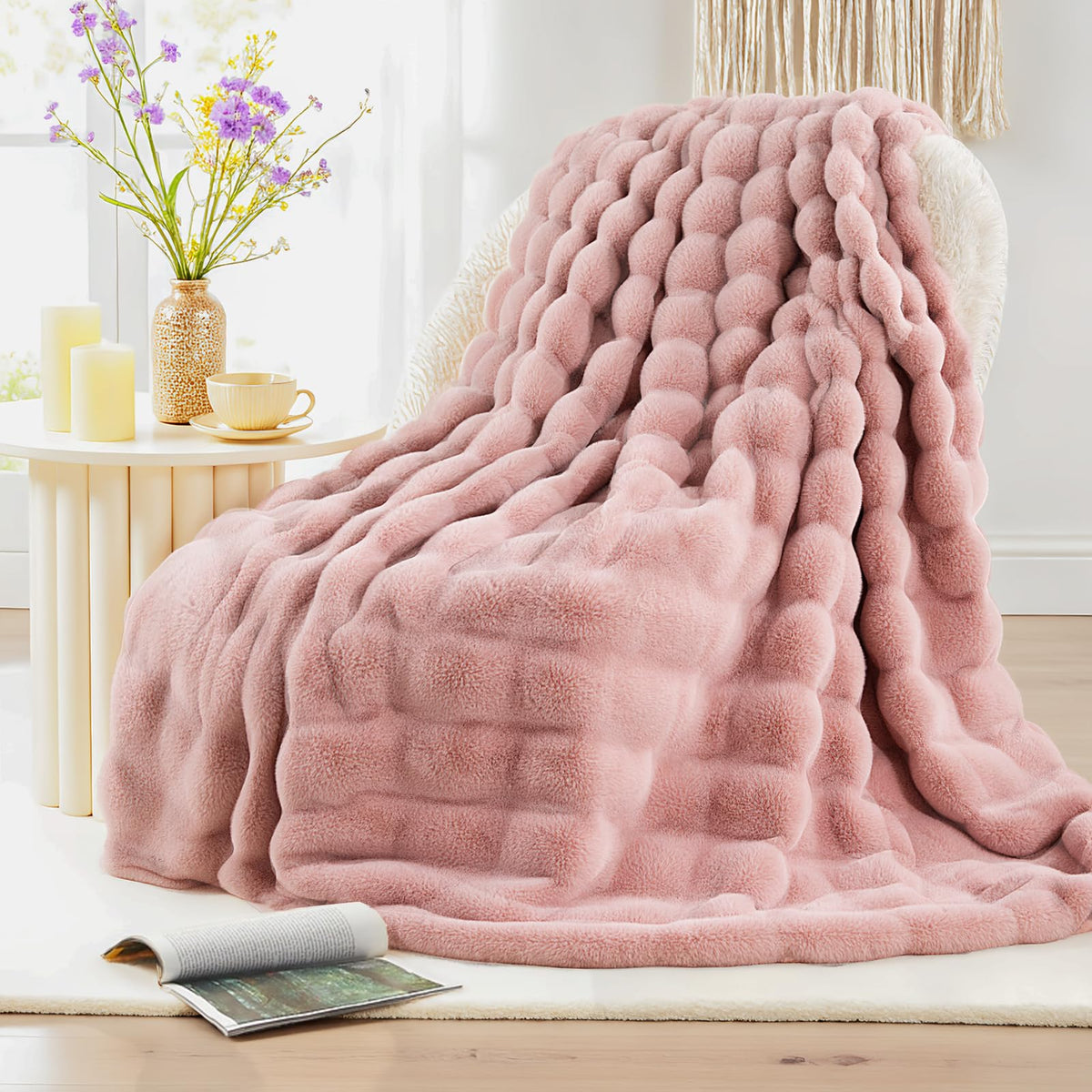 NEXHOME PRO plaid face avant sur canapé apporte chaleur décorative