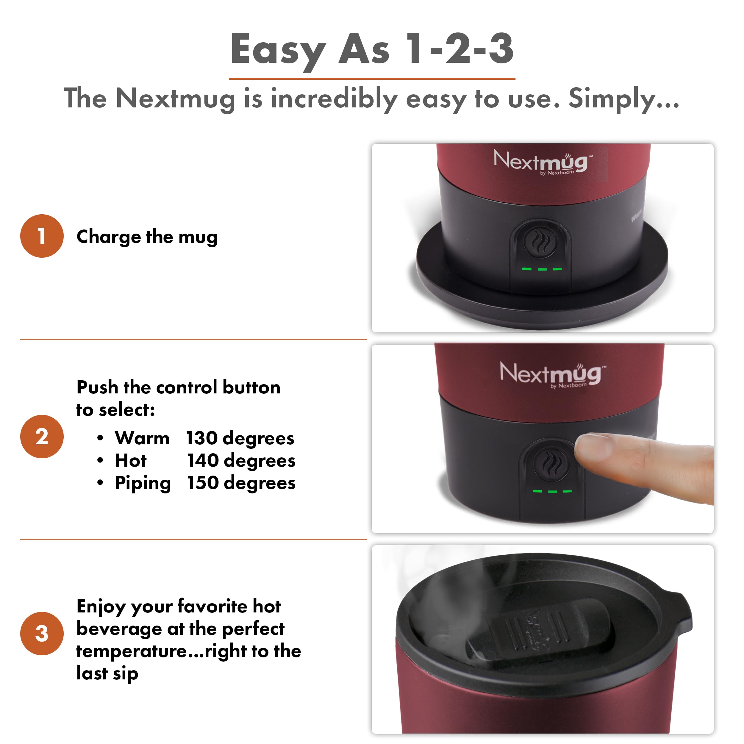 Nextmug by Nextboom station d'accueil et câble pour recharge pratique