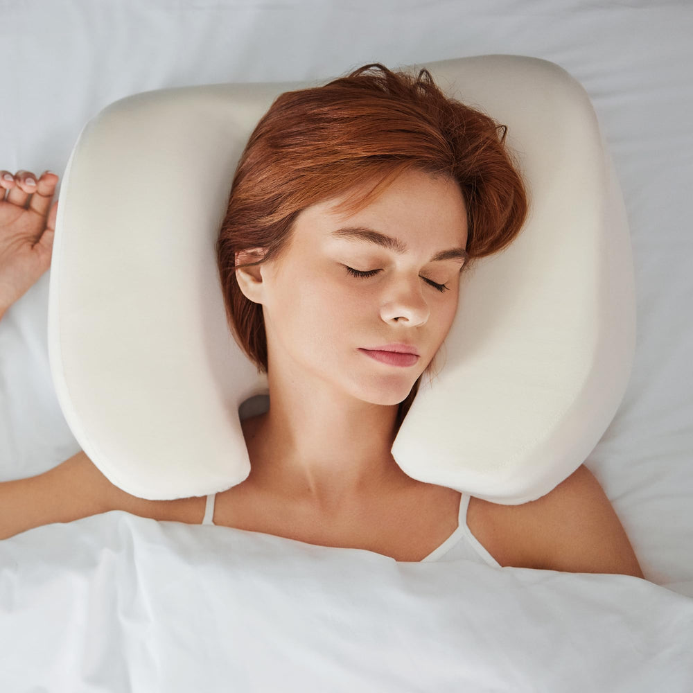 NextSleep oreiller face avant montrant la forme incurvée pour meilleur soutien