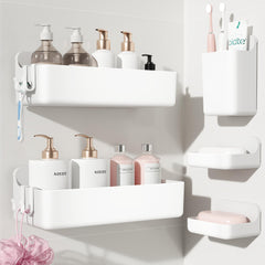 Nieifi étagère de douche face montrant rangement organisé et gain de place