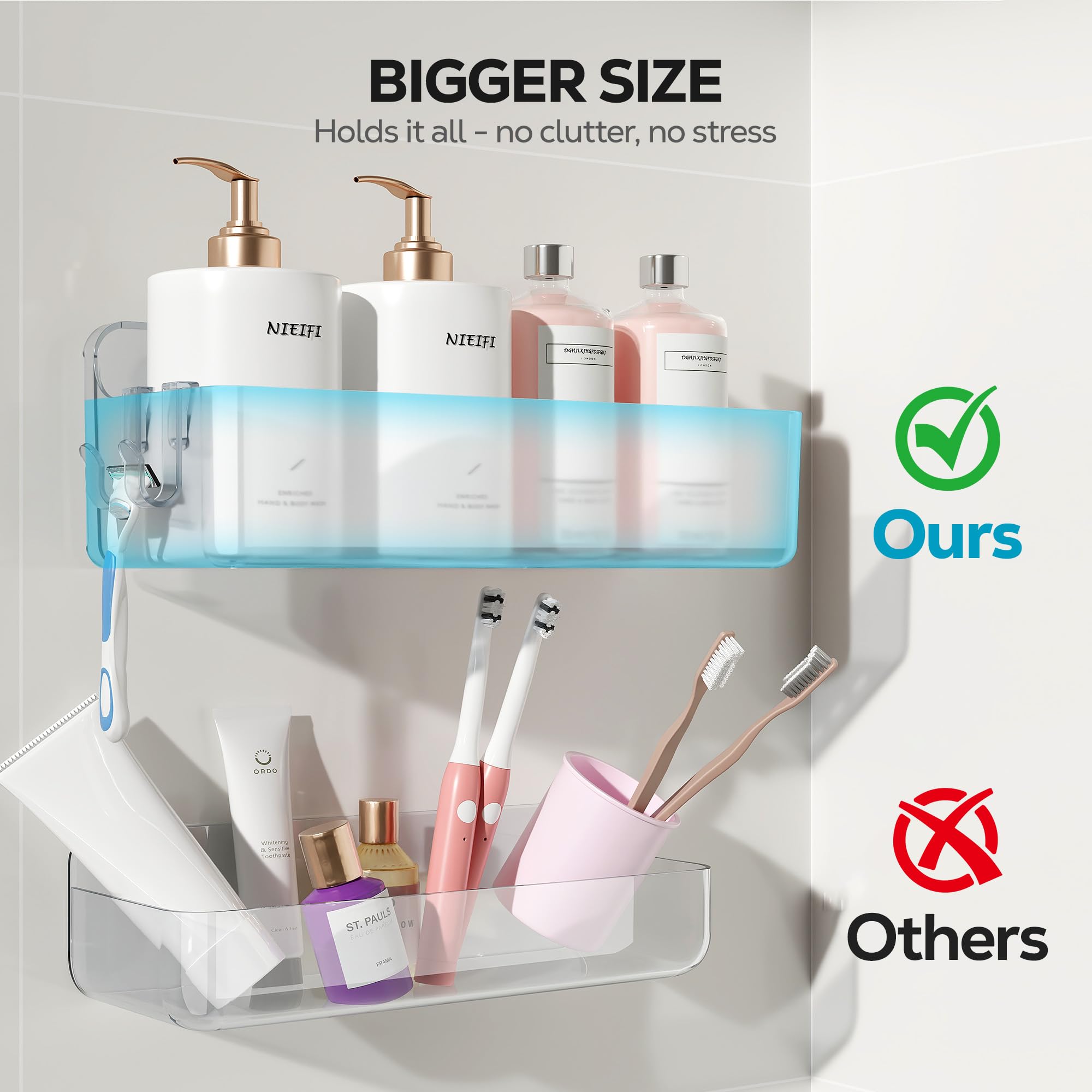 Nieifi porte-brosse détail montrant compartiments, garde brosses ordonnées
