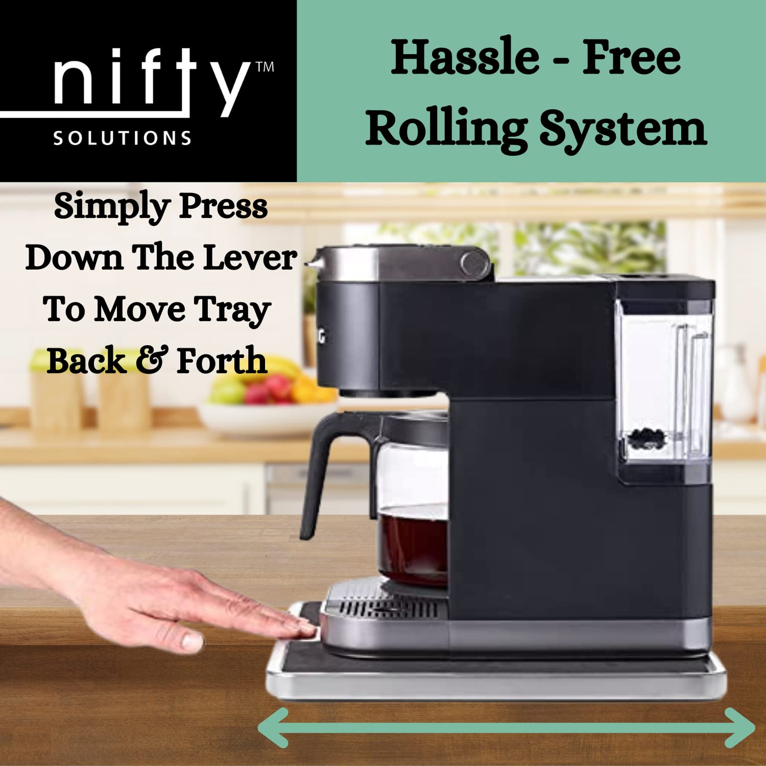 Nifty Solutions vue côté du mécanisme roulant pour manipulation aisée
