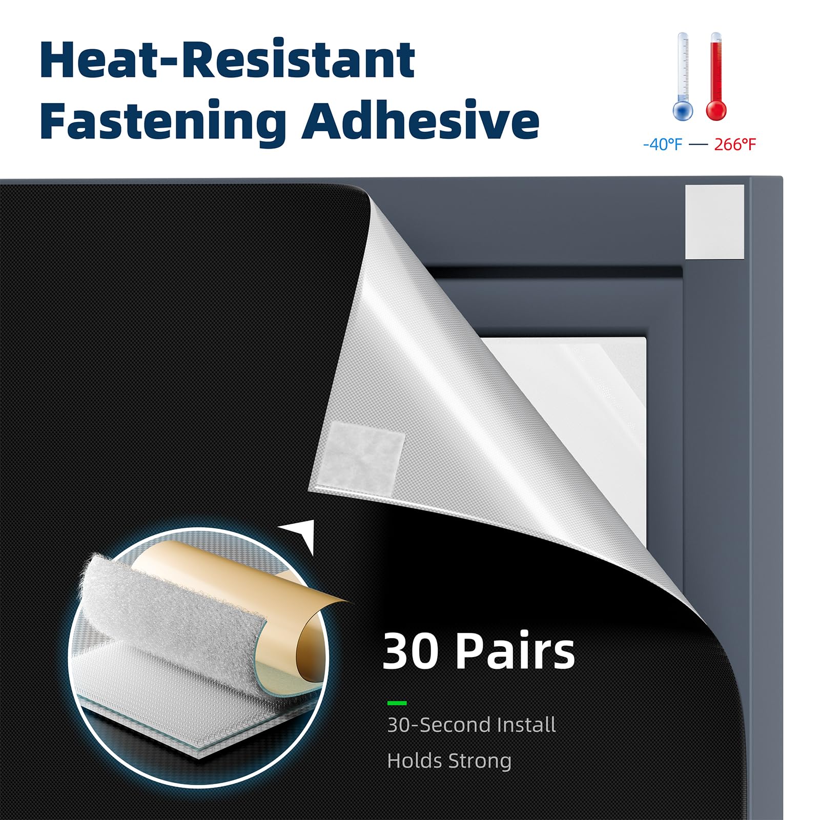 NIGHTON bande adhésive hook-and-loop, fixation solide sans perçage