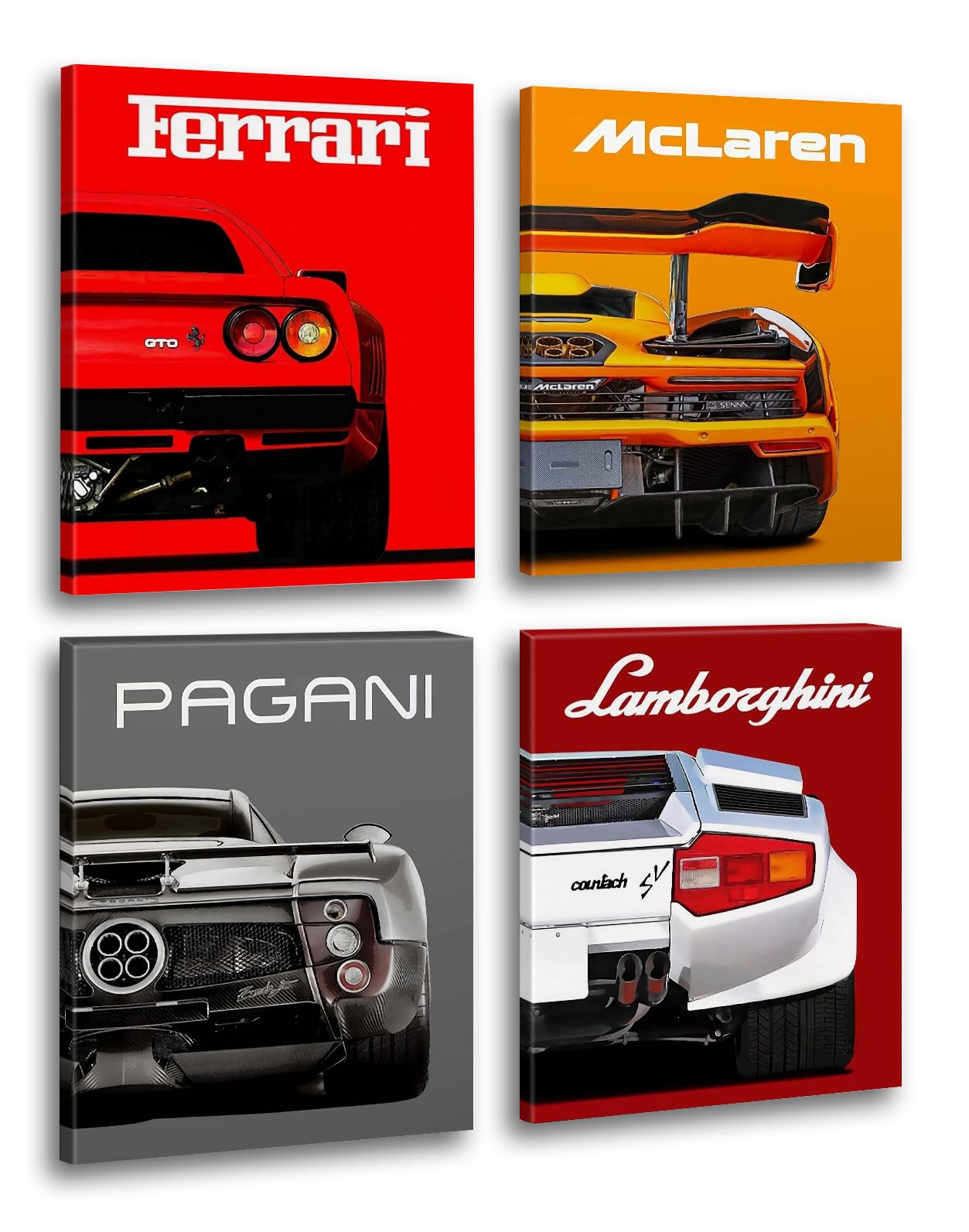 NIIORTY affiche supercar vue avant pour décoration éclatante