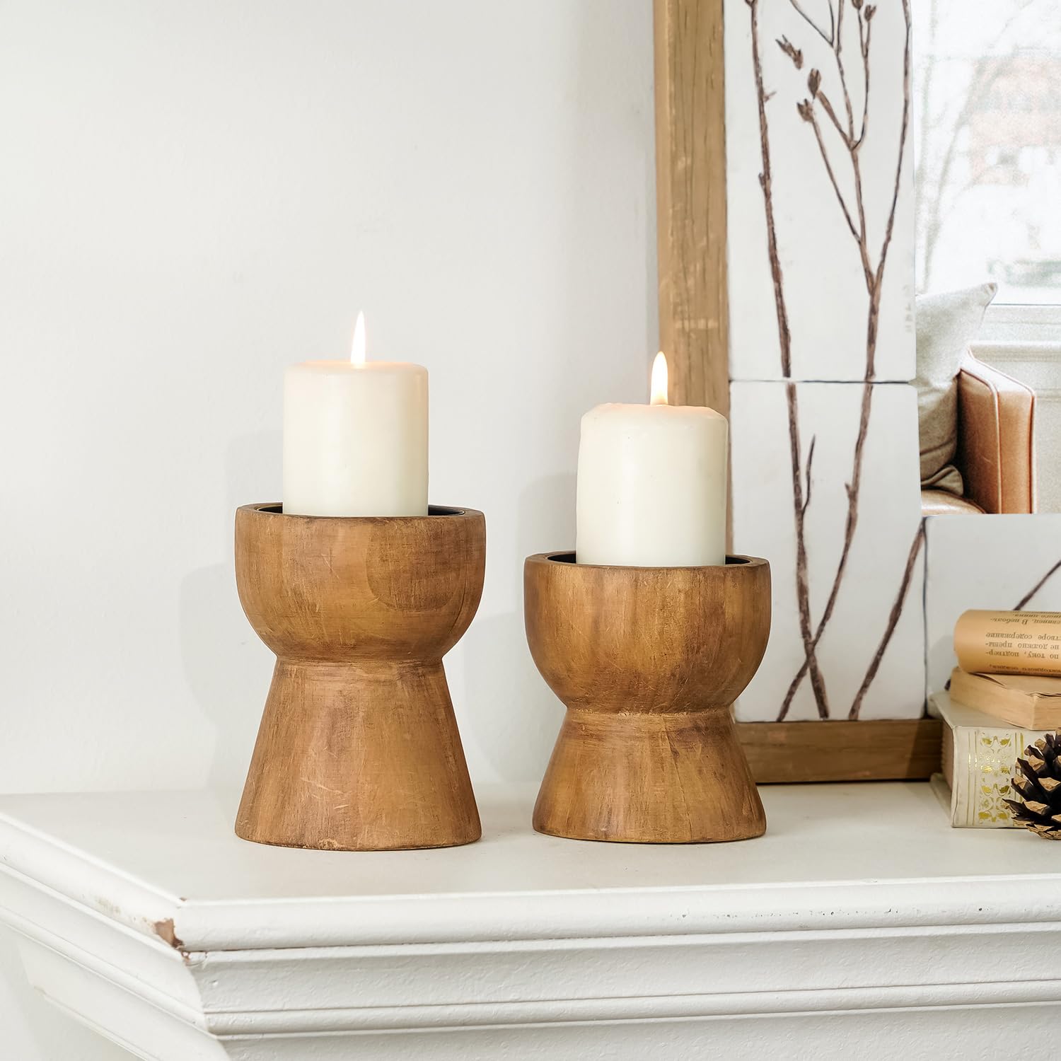 NIKKY HOME supports bougies ensemble devant, ajout chaleureux à la pièce