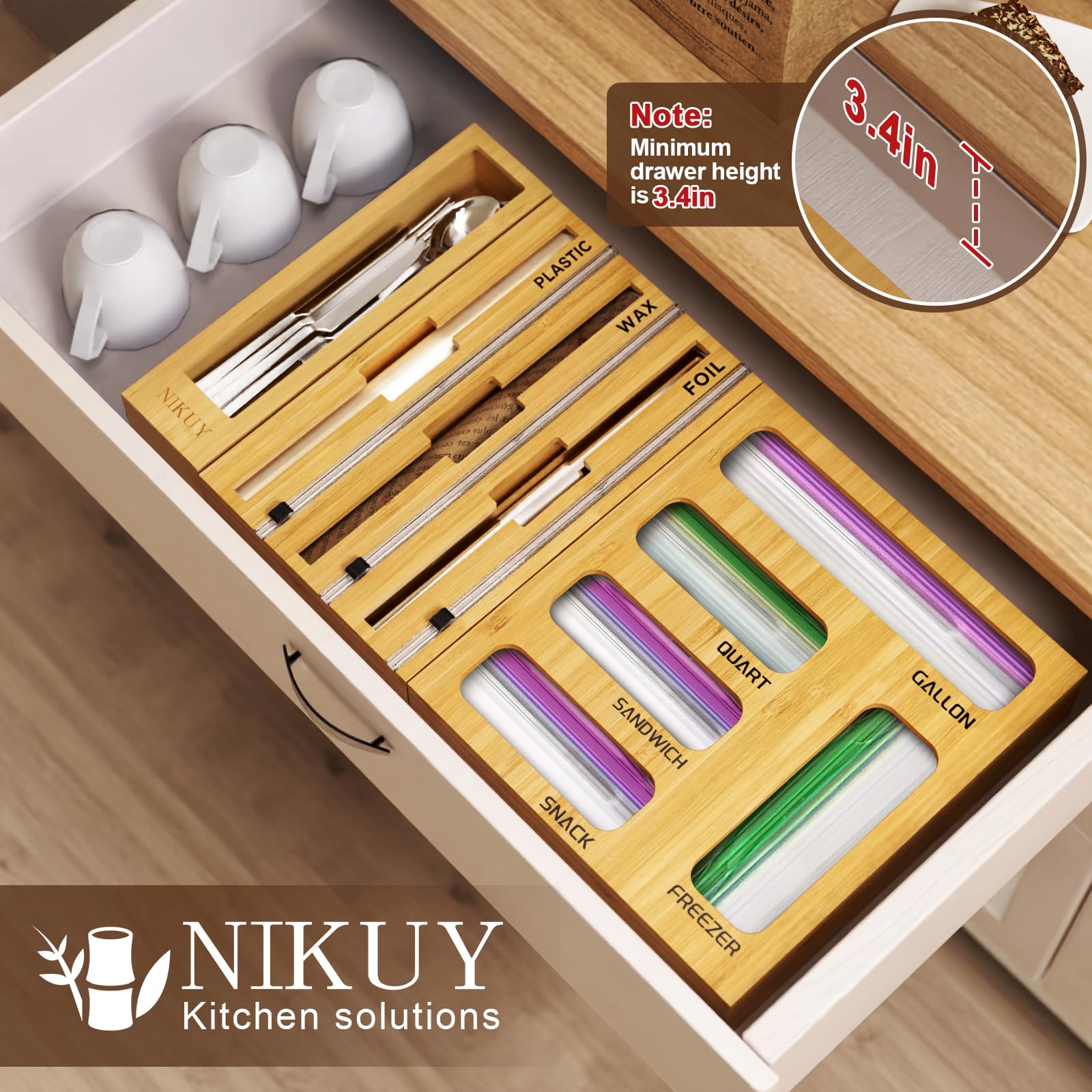 NIKUY compartiments pour sachets avec repérage rapide
