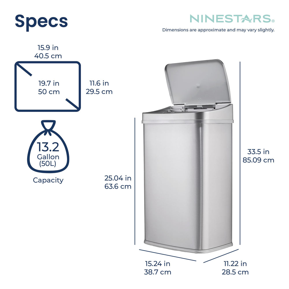 Ninestars poubelle à l'échelle dans cuisine montre capacité et intégration