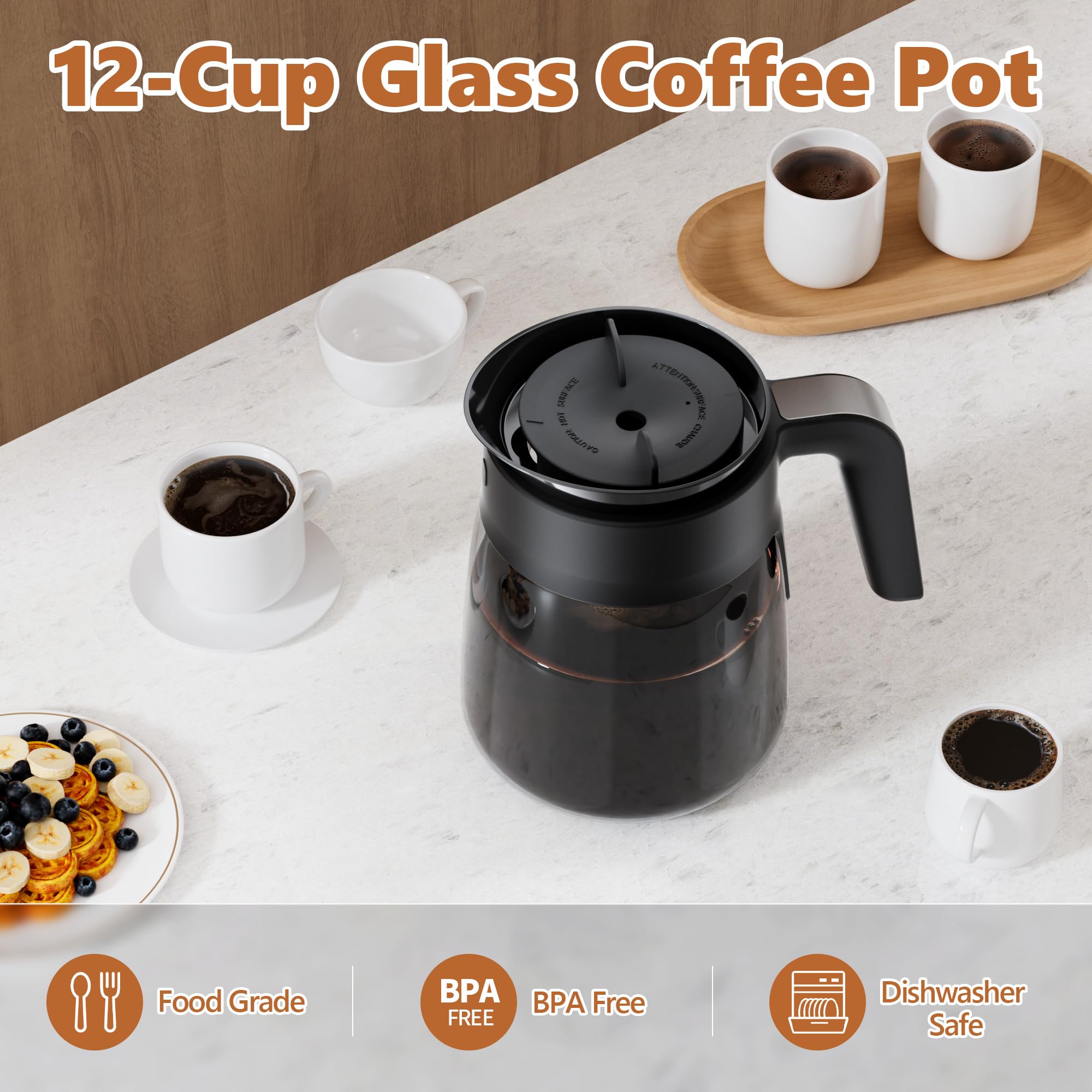 Ninja carafe comparaison échelle 12 tasses permettant visualiser la capacité