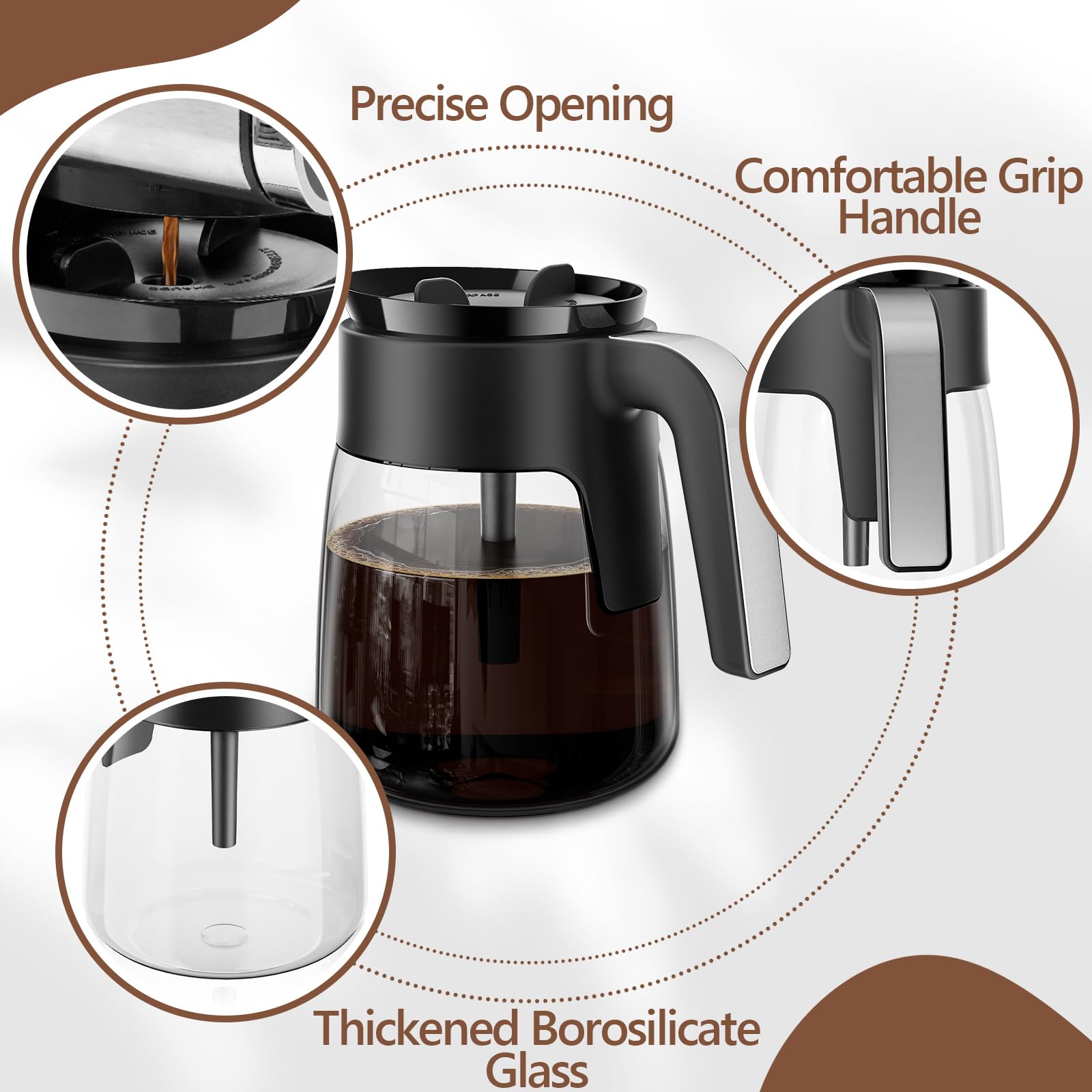 Ninja carafe poignée ergonomique pour un versement sûr et confortable