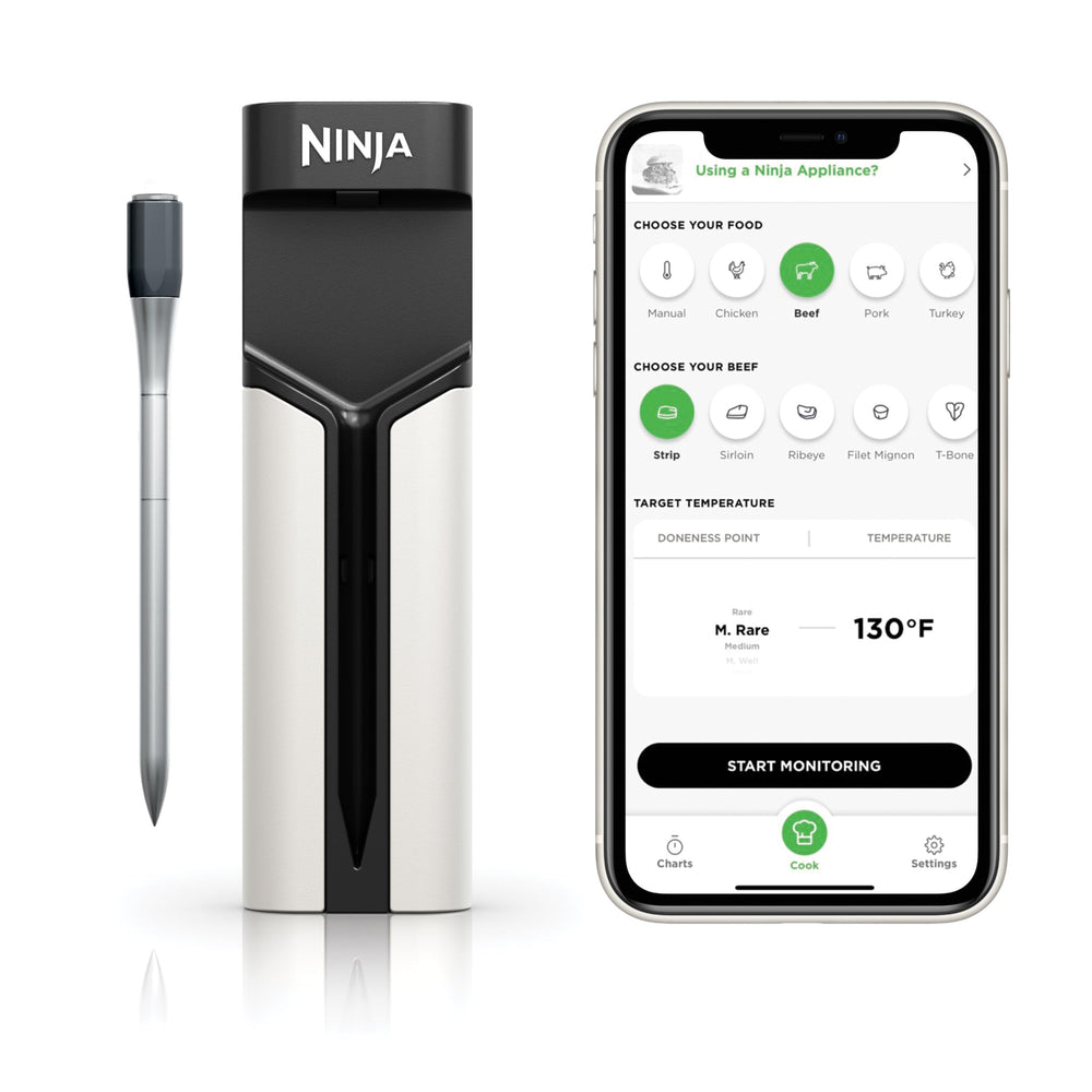 Ninja ProChef face avant montrant la sonde et l'étui, précision instantanée