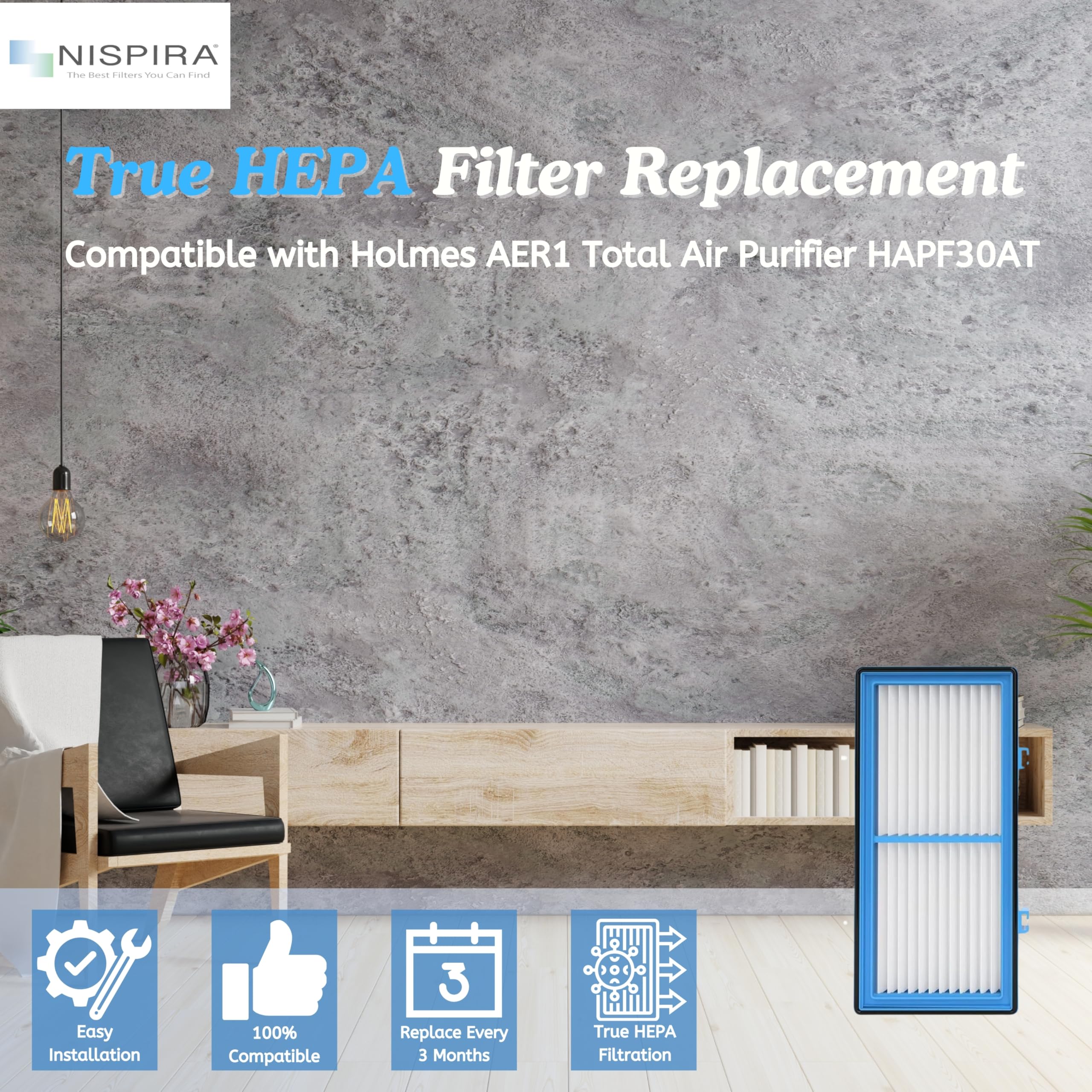 Nispira six filtres posés ensemble pour stock pratique et économie