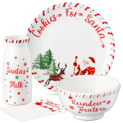 Nitial ensemble face montrant assiette, bocal, bol et carte pour une présentation festive