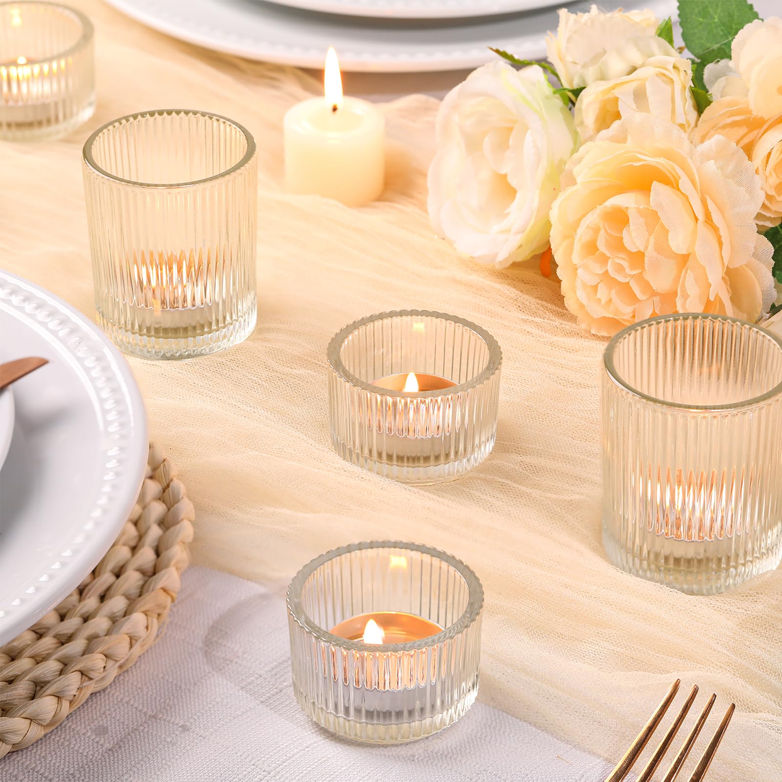 NITIME photophores utilisés comme centre de table pour mariage chaleureux