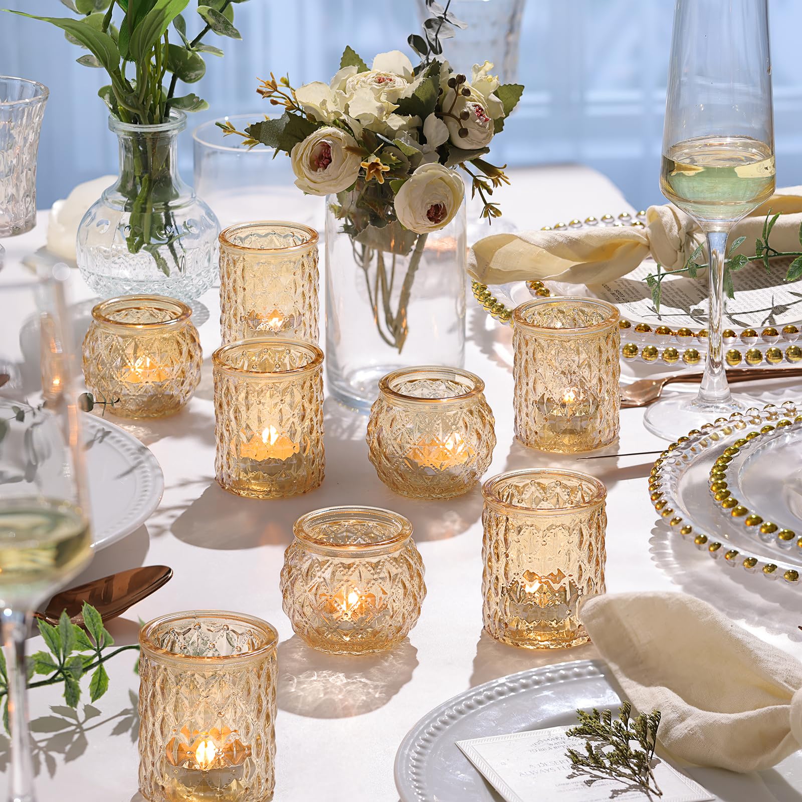 NITIME photophore en usage sur table de mariage créant une ambiance chaleureuse