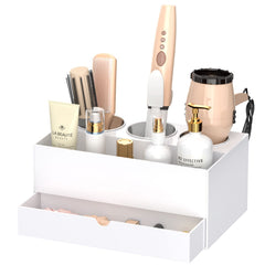 NIUBEE vue avant de l'organisateur acrylique optimisant l'espace sur la coiffeuse