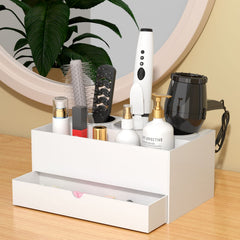 NIUBEE organisateur en usage avec sèche-cheveux pour un plan de toilette dégagé