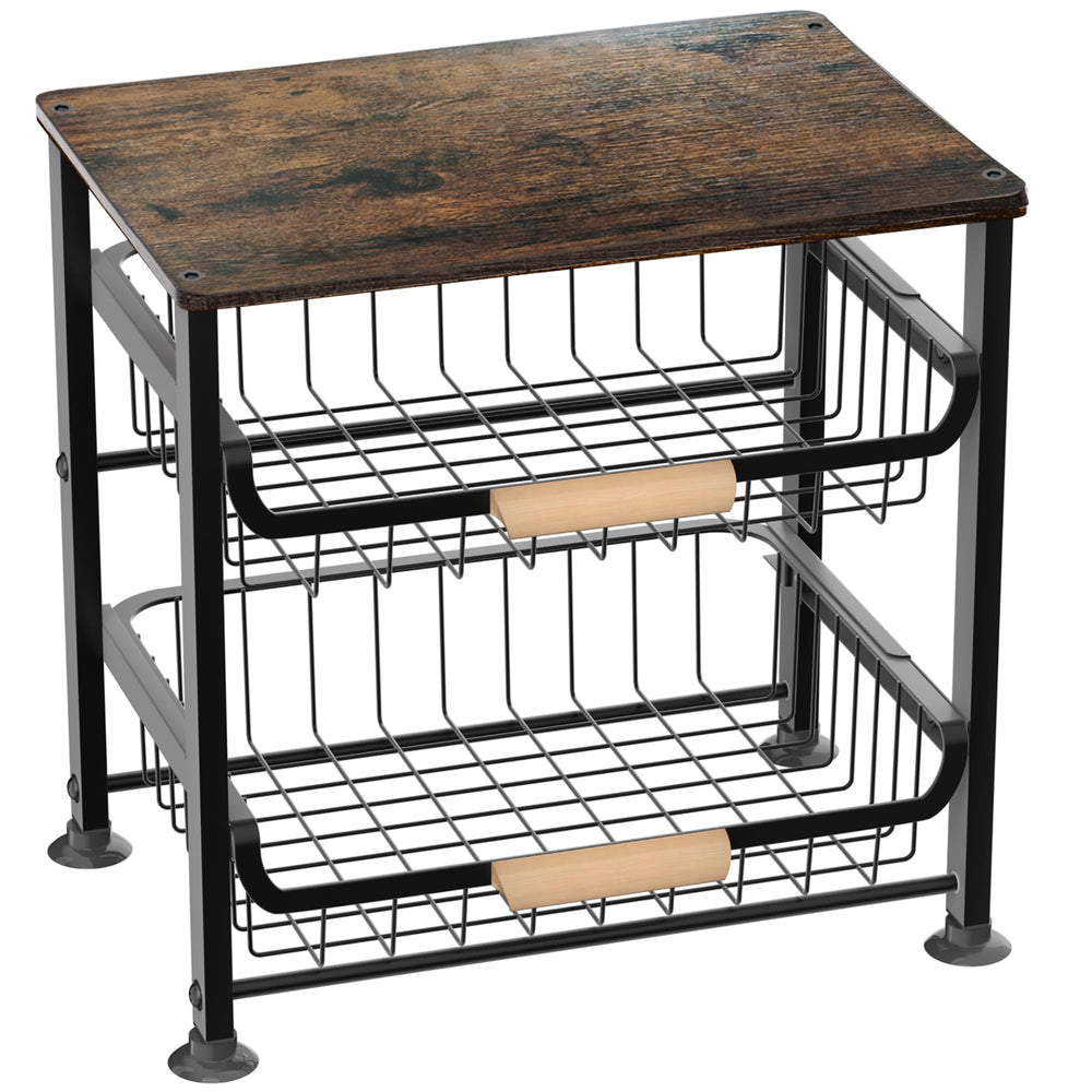 NiuYichee vue avant de l'étagère trois niveaux montrant rangement compact