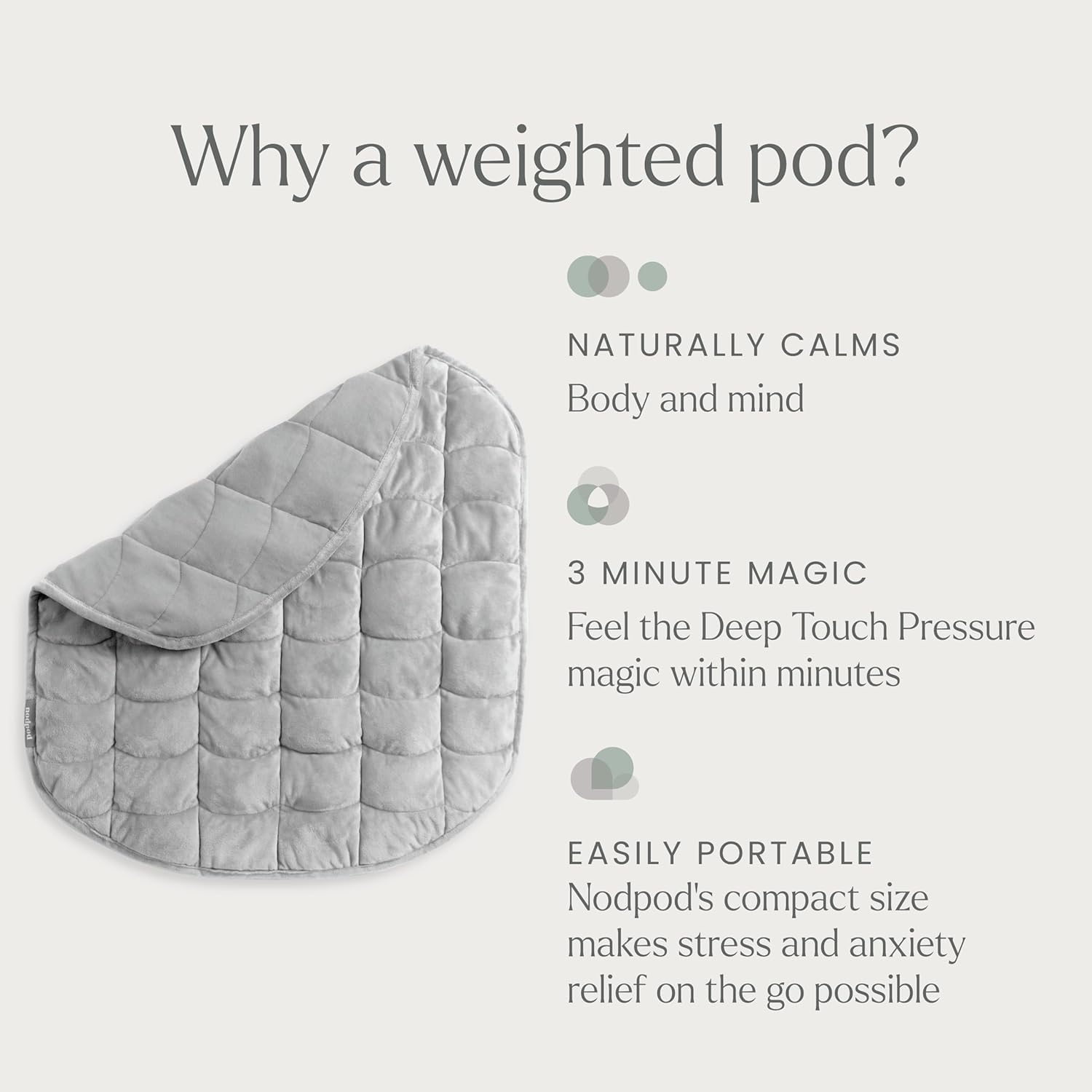 nodpod body gros plan perles de verre garantissant pression uniforme