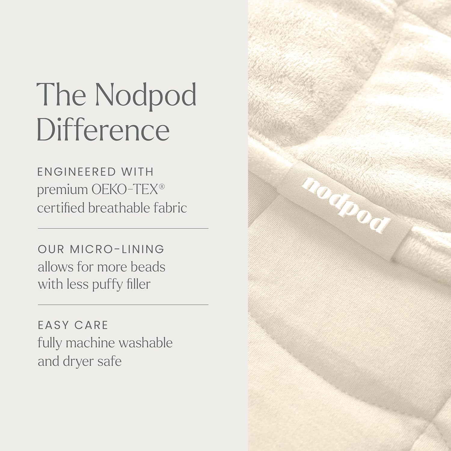 nodpod porté sur le torse pour ancrage et relaxation ciblée
