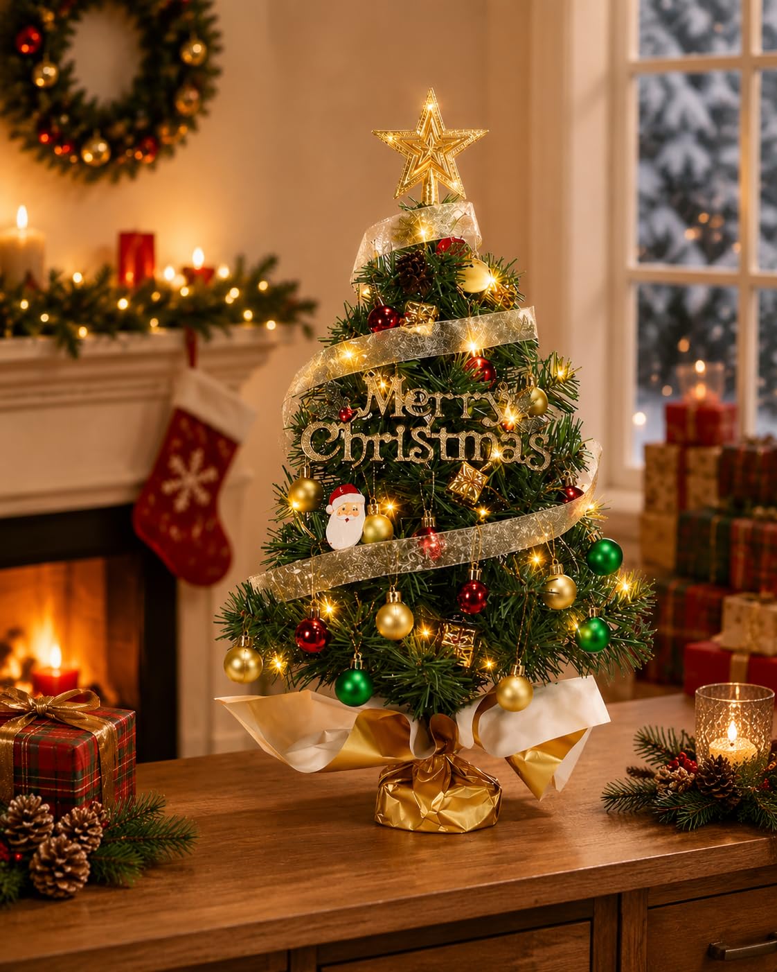 Noiclub étoile dorée au sommet apportant une finition festive élégante