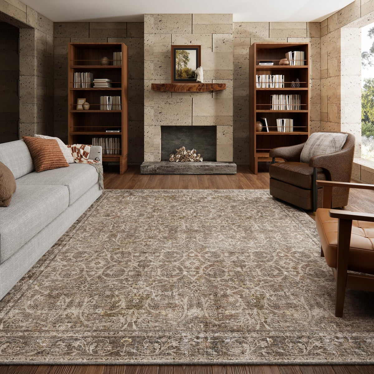 NoiFamo vue avant du tapis montrant le motif et confort immédiat