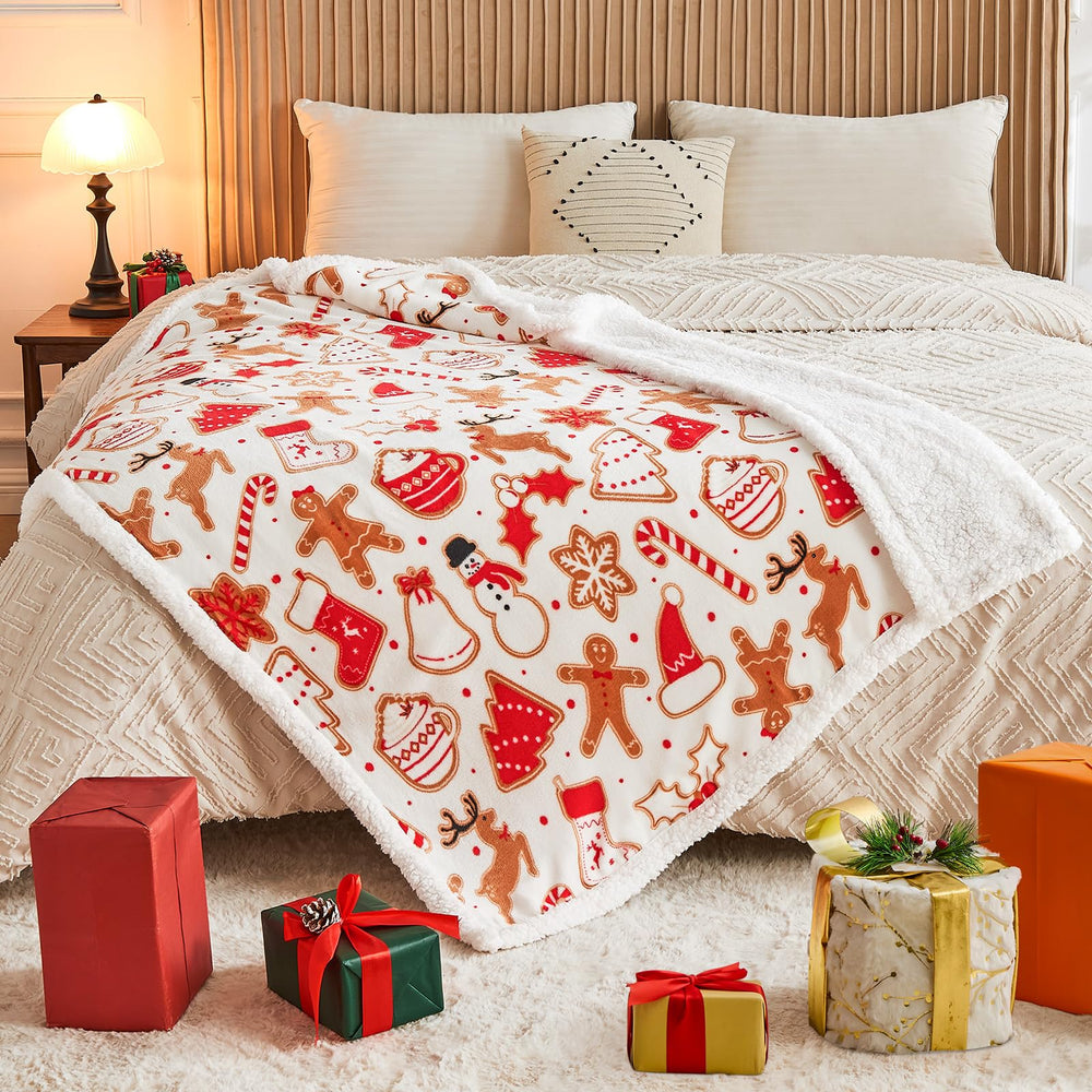 NORD ECO plaid drapé sur lit, décoration de Noël chaleureuse et élégante