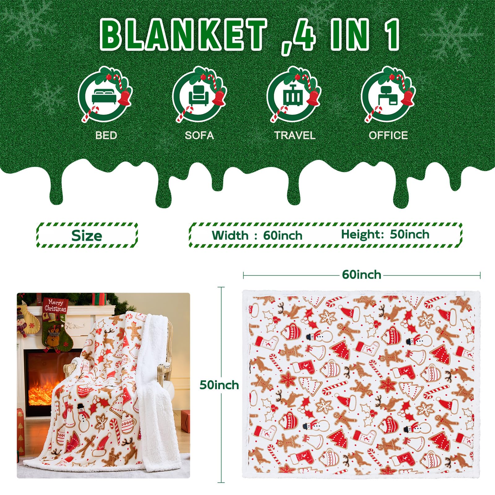 NORD ECO plaid posé sur canapé, apporte confort et ambiance festive