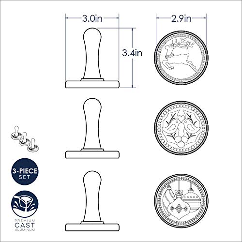 Nordic Ware comparaison de taille des tampons à côté d'une règle utile