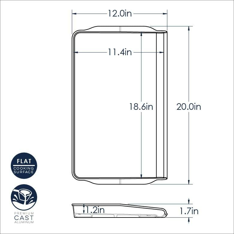 Nordic Ware détail de l'épaisseur en aluminium moulé assurant répartition de chaleur