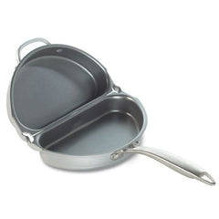 Nordic Ware face avant de la poêle double montrant le design et la finition, praticité immédiate