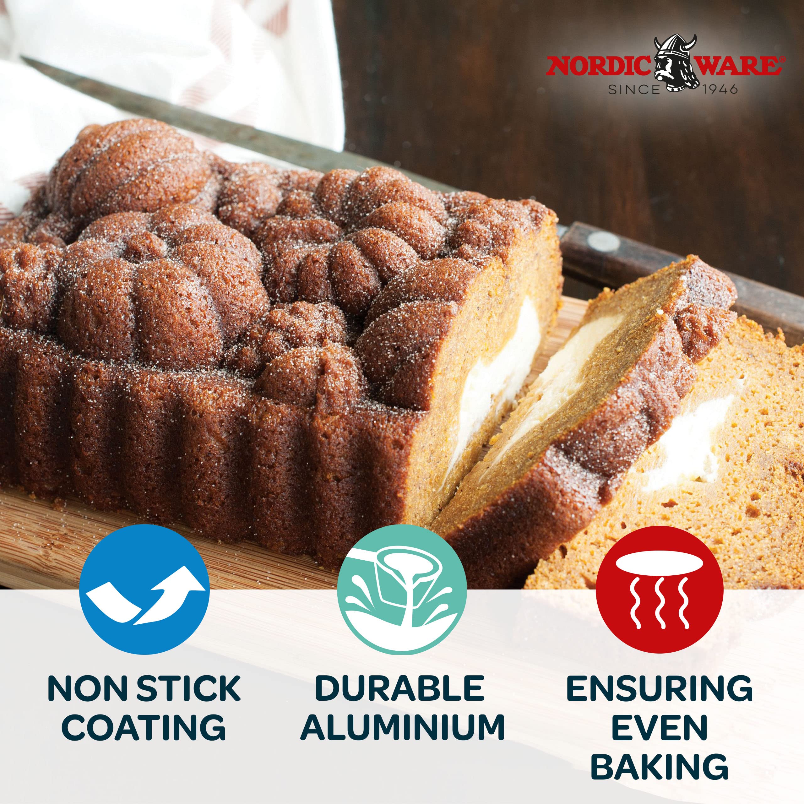 Nordic Ware gros plan du motif Bundt offrant détails nets et rendu décoratif