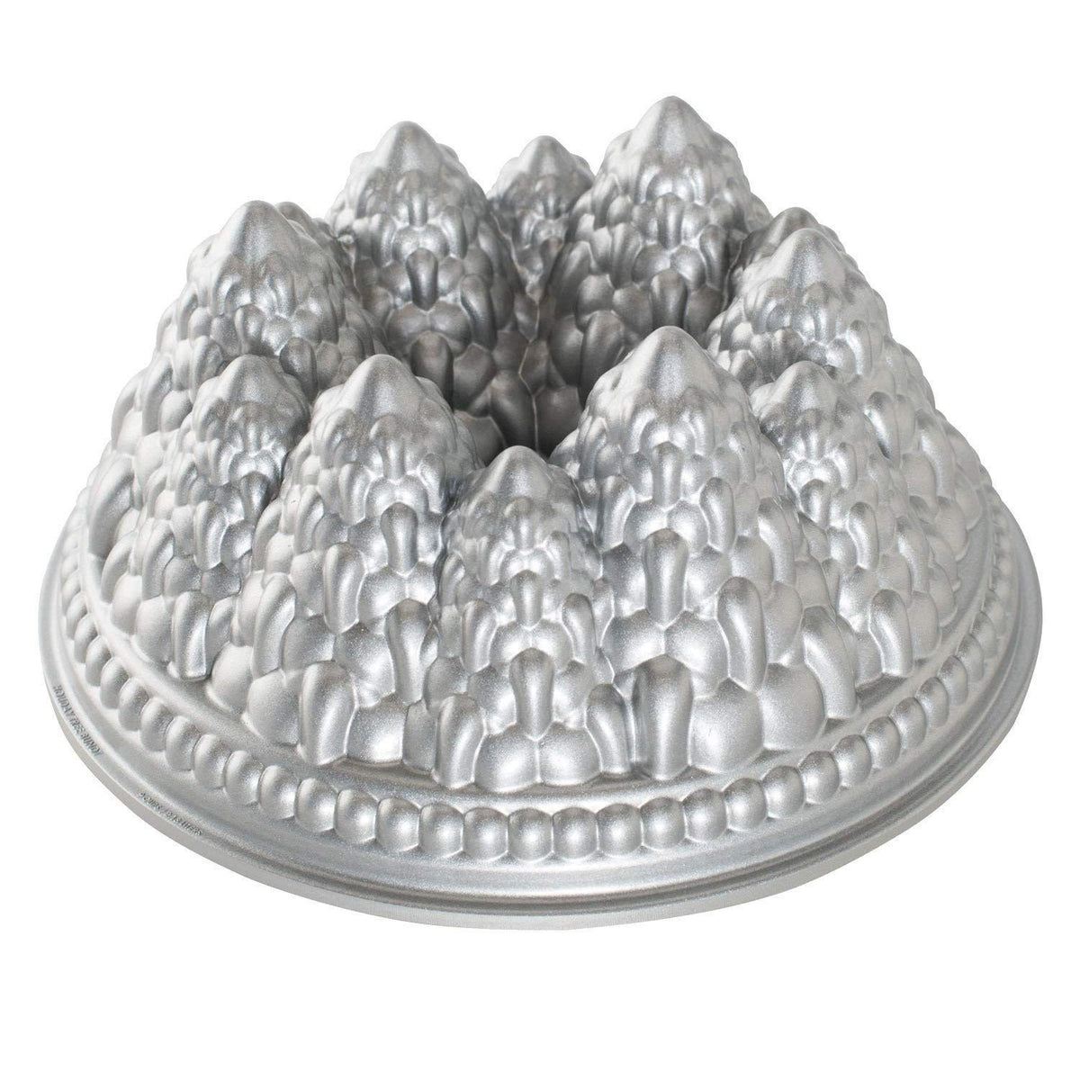 nordic ware vue avant du moule Sparkling Silver met en valeur les détails précis