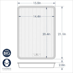 Nordic Ware plat comparaison taille main illustre capacité XL et contenance