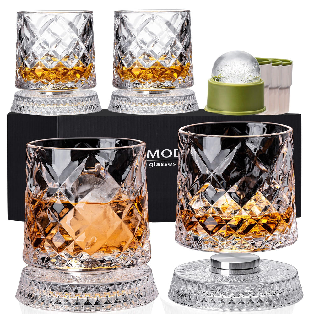 NORIMODA verres à whisky ensemble avant montrant design tournant et élégance