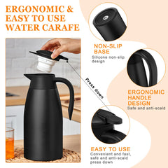 Norme carafe gros plan acier 304 pour durabilité et hygiène