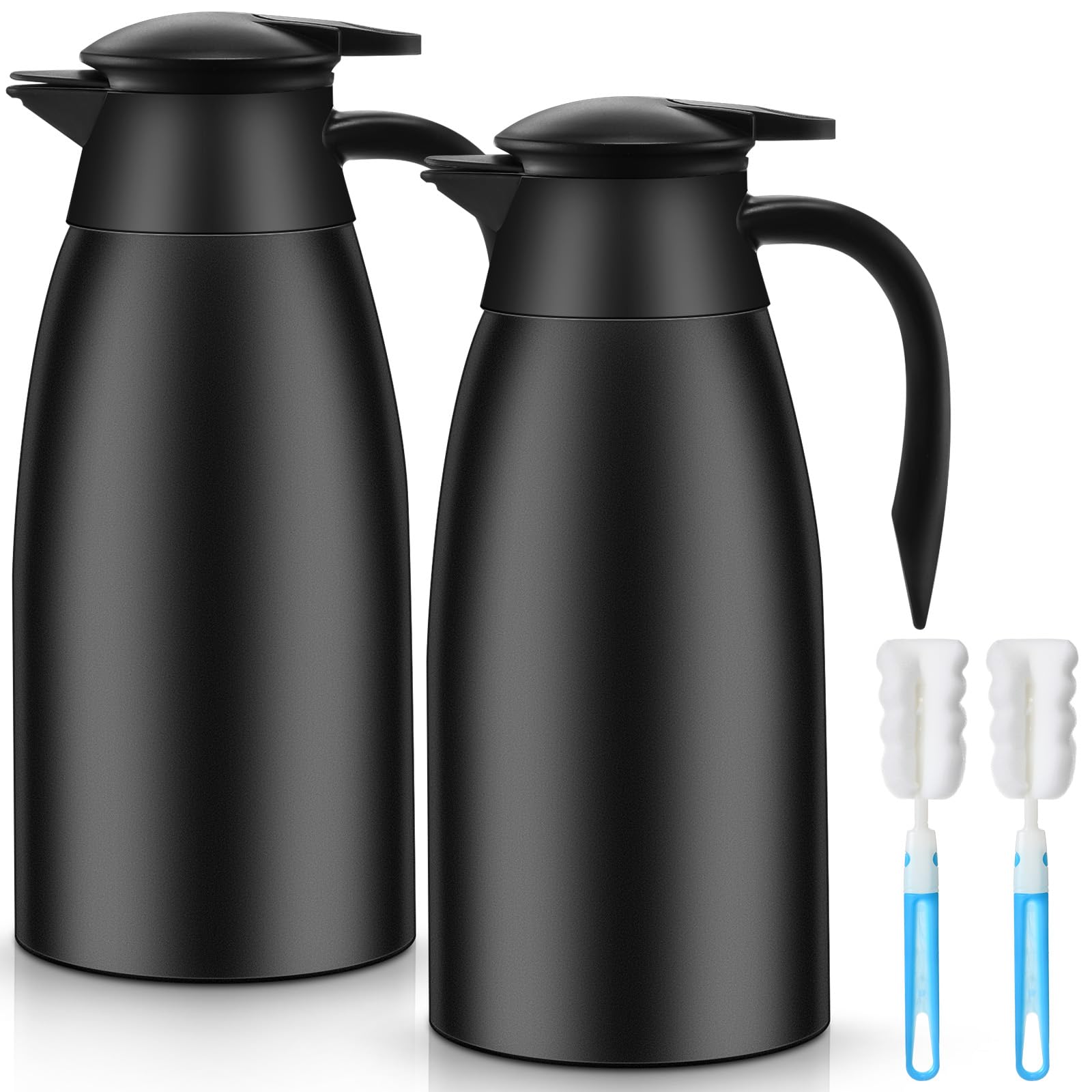 Norme carafe thermos face avant montrant design et capacité