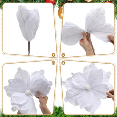 Norme magnolia décorant un sapin, apporte éclat et volume festif