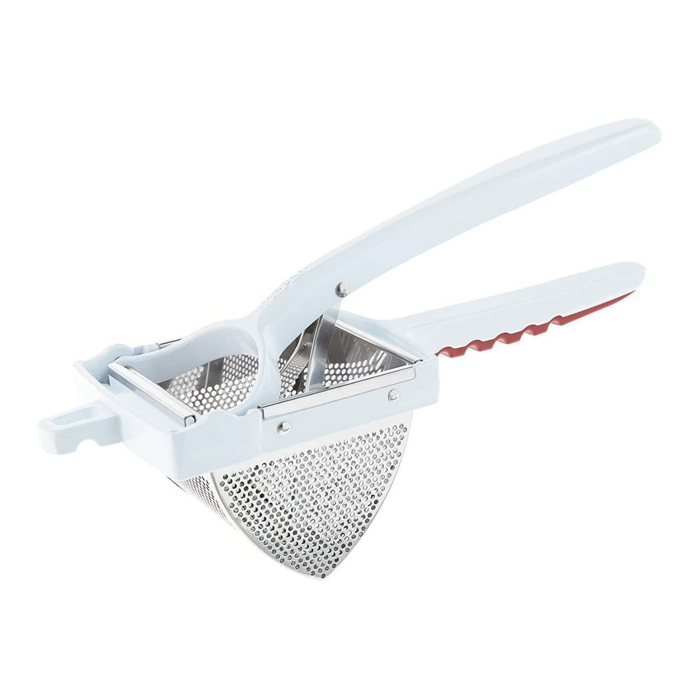 Norpro vue de face du presse-purée montrant la cuve inox et structure solide