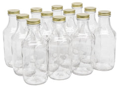 North Mountain Supply bouteille verre 16 oz face montrant fermeture dorée esthétique