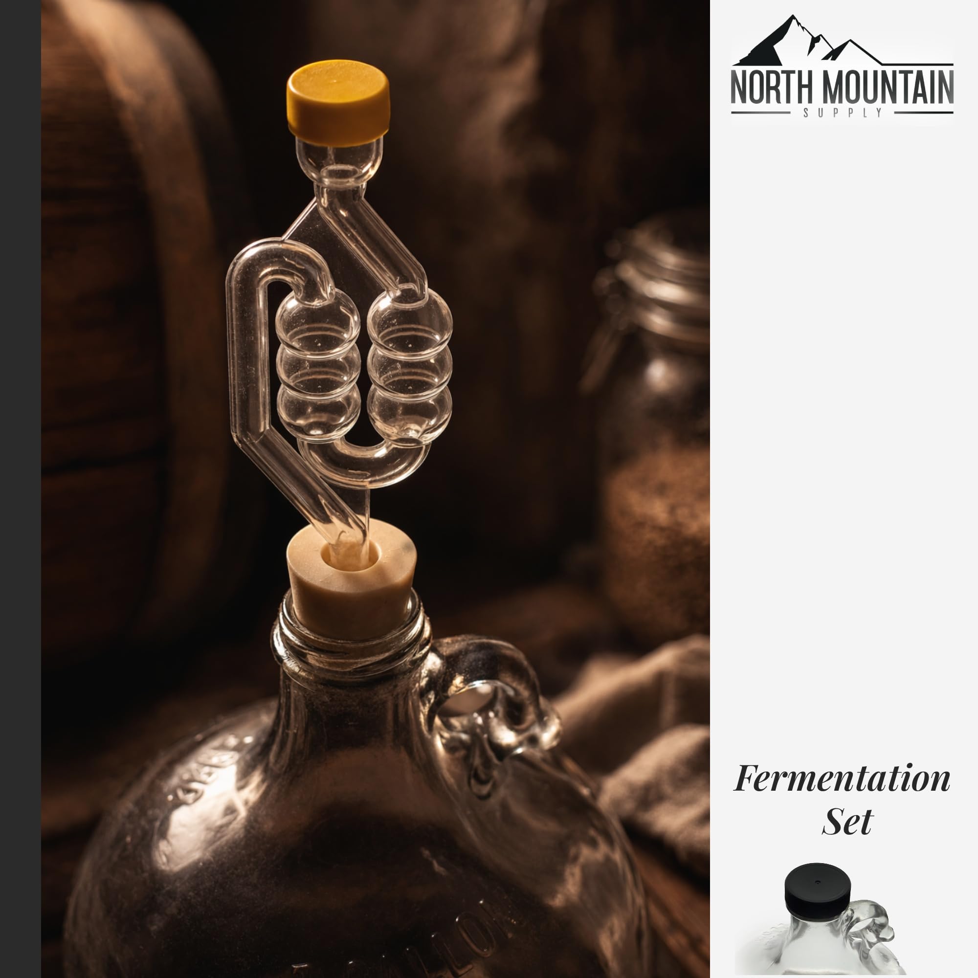 North Mountain Supply comparaison d'échelle avec une main montrant taille d'un gallon