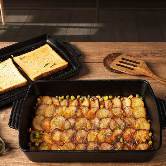 Northriver Casting couvercle utilisé comme poêle bénéfice saisie parfaite des aliments