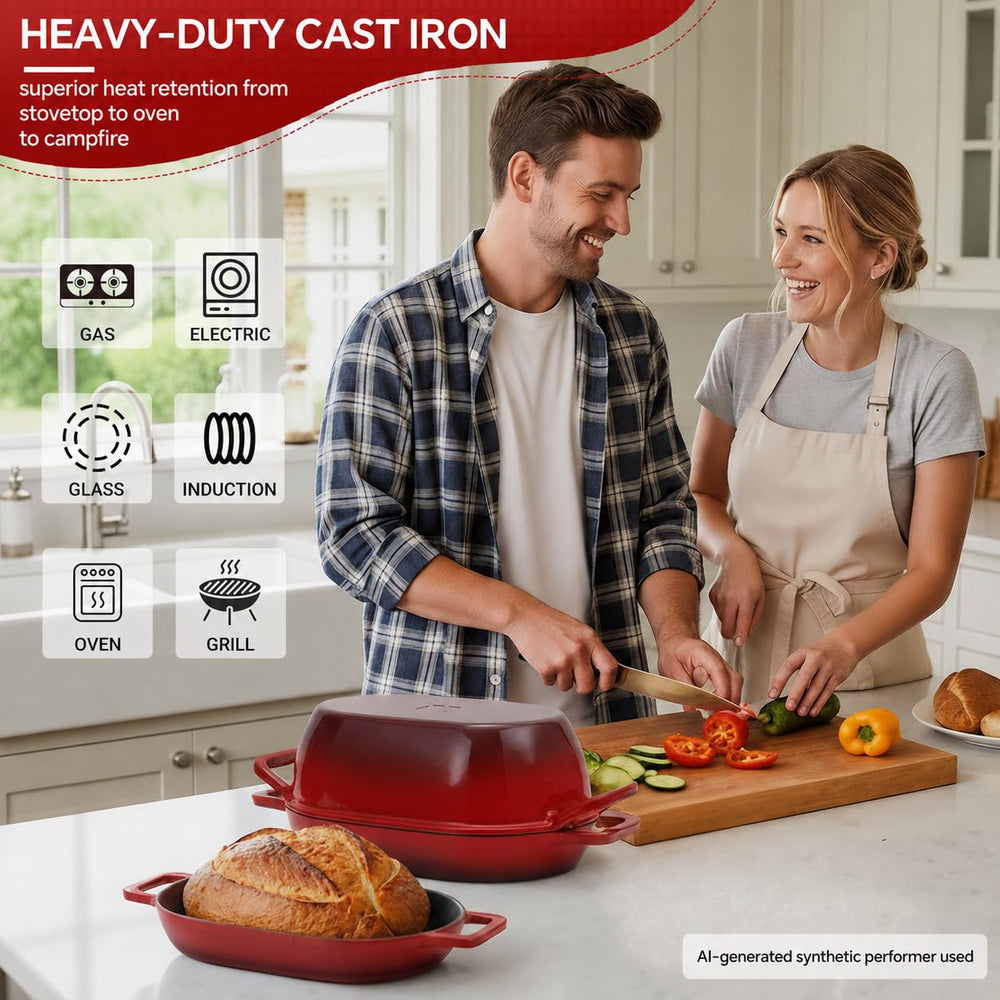 Northriver Casting cocotte sur plaque et au four pour compatibilité chauffe