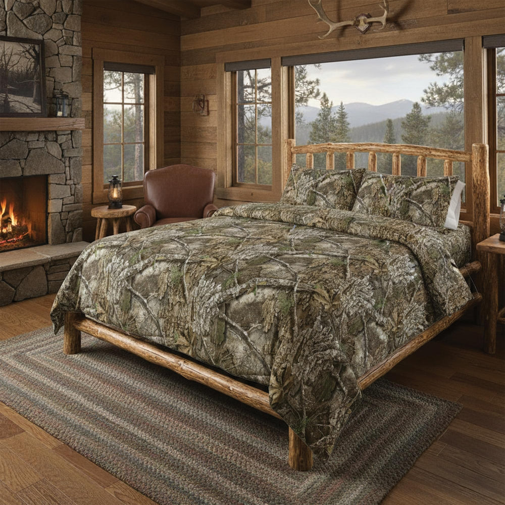 Northwest Realtree vue devant du lit avec couette APX pour ambiance rustique