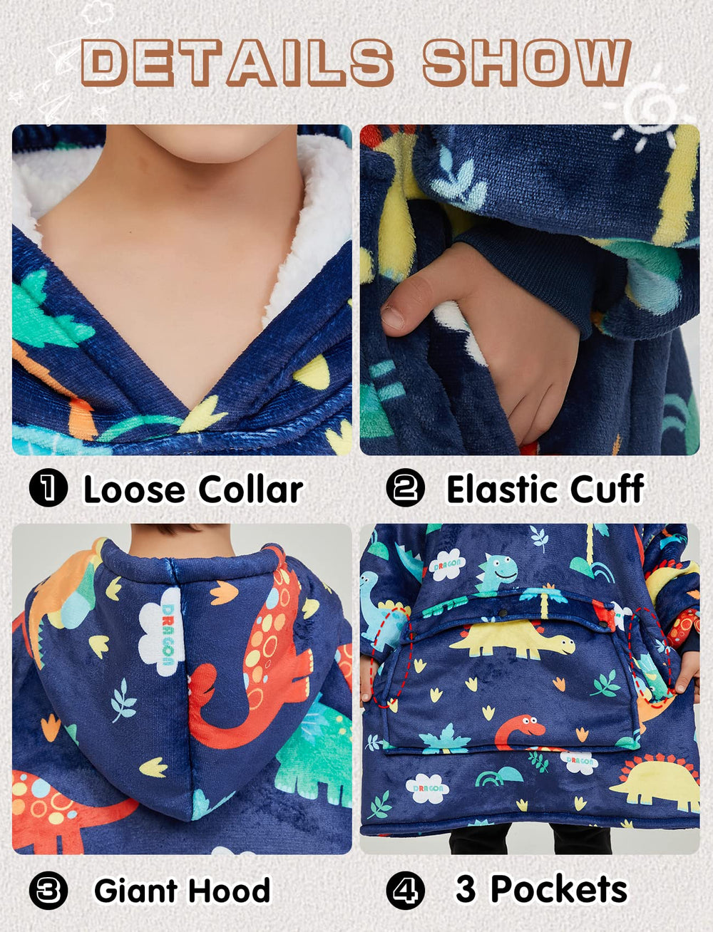 NOUKOW close-up des poches et capuche pour rangement pratique et chaleur