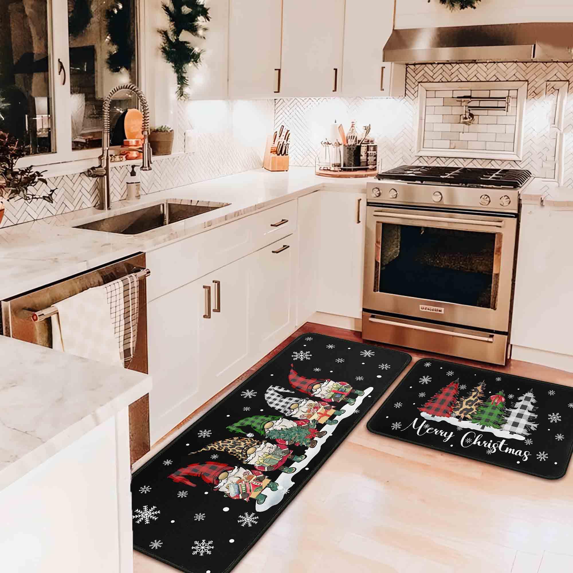 Noulmea ensemble des deux tapis gnomes Noël, décor harmonieux et gain d'espace