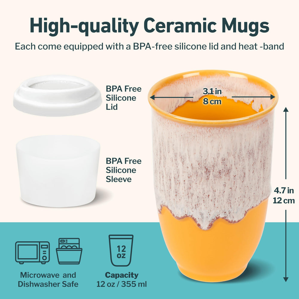 NOVA CERAMICS couvercle fermé offrant une boisson sûre et chaude