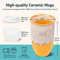 NOVA CERAMICS couvercle fermé offrant une boisson sûre et chaude