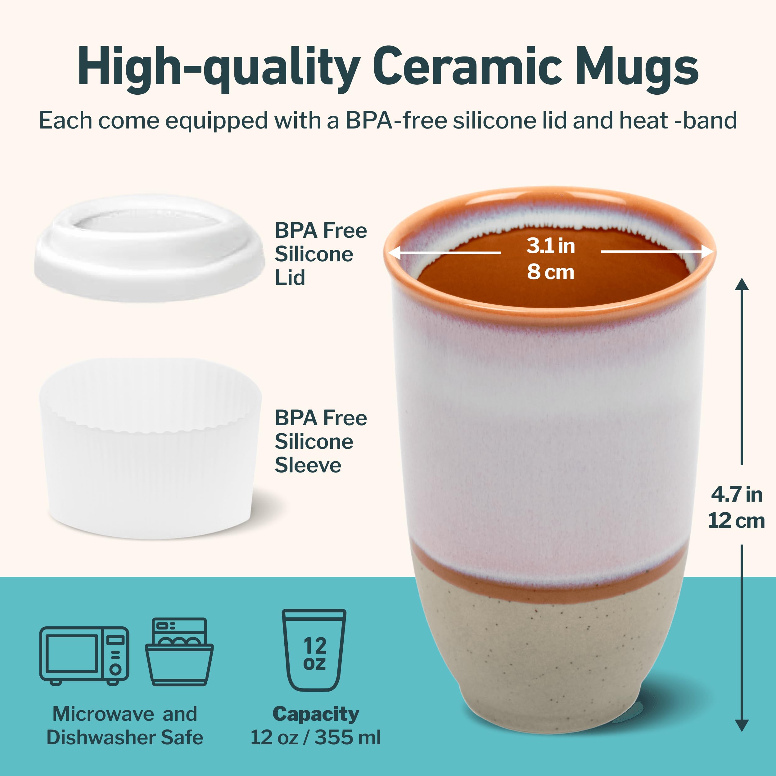 NOVA CERAMICS Horizon placé dans un porte-gobelet de voiture, maintien sécurisé en trajet